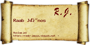 Raab János névjegykártya