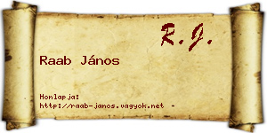 Raab János névjegykártya